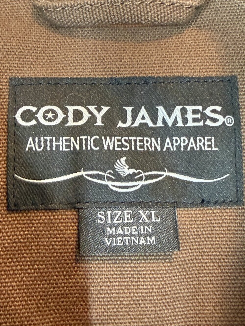 Cody James Western Jacket Brown Southwestern Canvas Chore Trucker XL - Picture 10 of 12